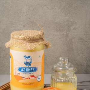 GIRA Gir Cow A2 Pure Ghee - 1 Litre Glass Bottle | 100% Gir Cow Ghee | Vedic Bilona Method | Grassfed, Cultured, Premium & Traditional Ghee